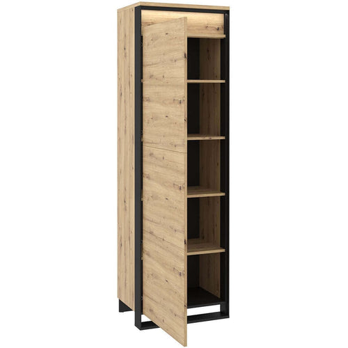 Lenart Dulap din pal cu 1 usa Quant 02 Small Stejar Artisan / Negru, l60xA41xH195 cm