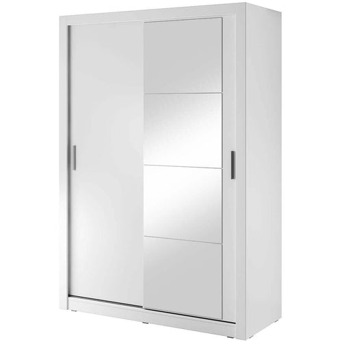 Lenart Dulap din pal, cu 2 usi glisante si oglinda Arti 04 Alb Mat, l150xA60xH215 cm