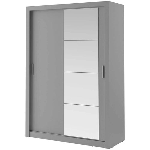 Lenart Dulap din pal, cu 2 usi glisante si oglinda Arti 04 Gri Mat, l150xA60xH215 cm