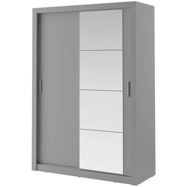 Lenart Dulap din pal, cu 2 usi glisante si oglinda Arti 04 Gri Mat, l150xA60xH215 cm