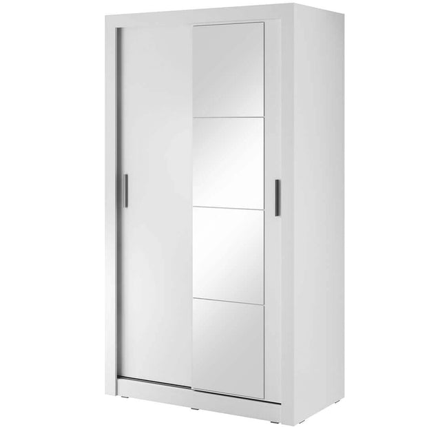 Lenart Dulap din pal, cu 2 usi glisante si oglinda Arti 06 Alb Mat, l120xA60xH215 cm