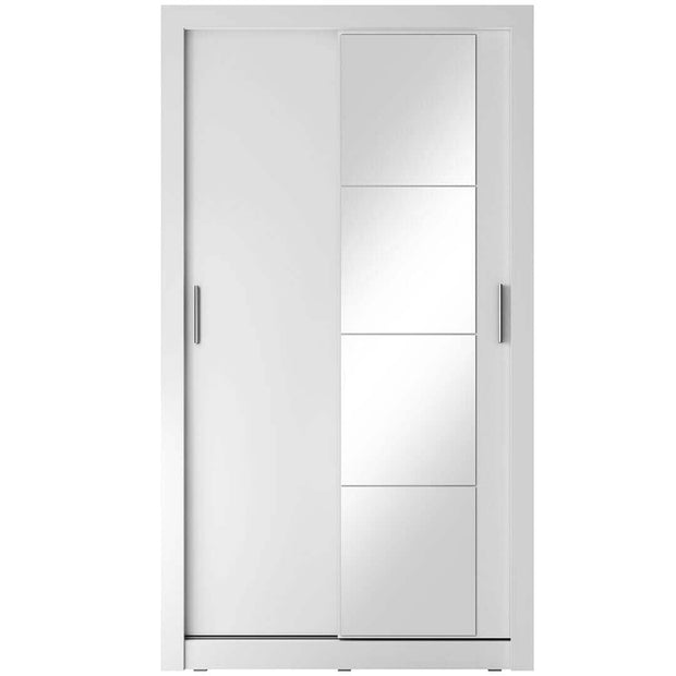 Lenart Dulap din pal, cu 2 usi glisante si oglinda Arti 06 Alb Mat, l120xA60xH215 cm