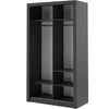 Lenart Dulap din pal, cu 2 usi glisante si oglinda Arti 06 Negru Mat, l120xA60xH215 cm