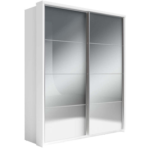 Lenart Dulap din pal, cu 2 usi glisante si oglinda Arti 17 Double Alb Mat, l180xA57xH218 cm
