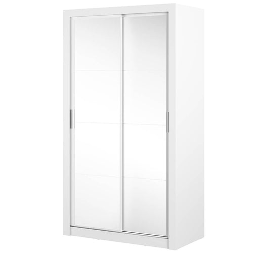 Lenart Dulap din pal, cu 2 usi glisante si oglinda Arti 19 Double Alb Mat, l120xA60xH215 cm