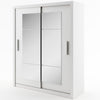 Lenart Dulap din pal cu 2 usi glisante si oglinda Idea 02 Square Alb Mat, l180xA60xH215 cm