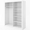 Dulap din pal cu 2 usi glisante si oglinda Idea 02 Square Alb Mat, l180xA60xH215 cm (3)