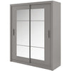 Lenart Dulap din pal cu 2 usi glisante si oglinda Idea 02 Square Gri Mat, l180xA60xH215 cm