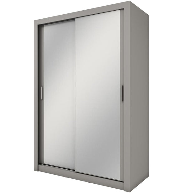 Lenart Dulap din pal cu 2 usi glisante si oglinda Idea 17 Gri Mat, l150xA60xH215 cm