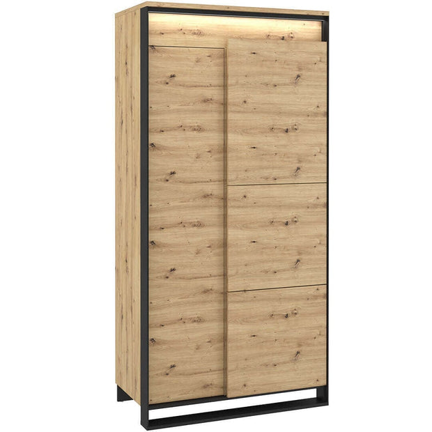 Lenart Dulap din pal cu 2 usi Quant 01 Large Stejar Artisan / Negru, l95xA50xH195 cm