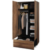 Lenart Dulap din pal, cu 2 usi si 1 sertar, Borga 01 Stejar Catania / Negru, l90xA51xH197 cm