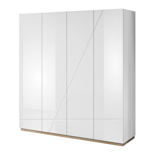 Lenart Dulap din pal cu 4 usi Futura 11 Alb / Stejar Riviera, l200xA60xH216 cm
