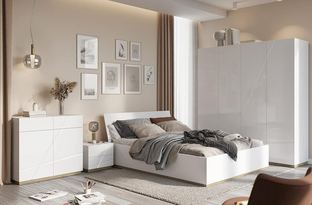 Lenart Dulap din pal cu 4 usi Futura 11 Alb / Stejar Riviera, l200xA60xH216 cm