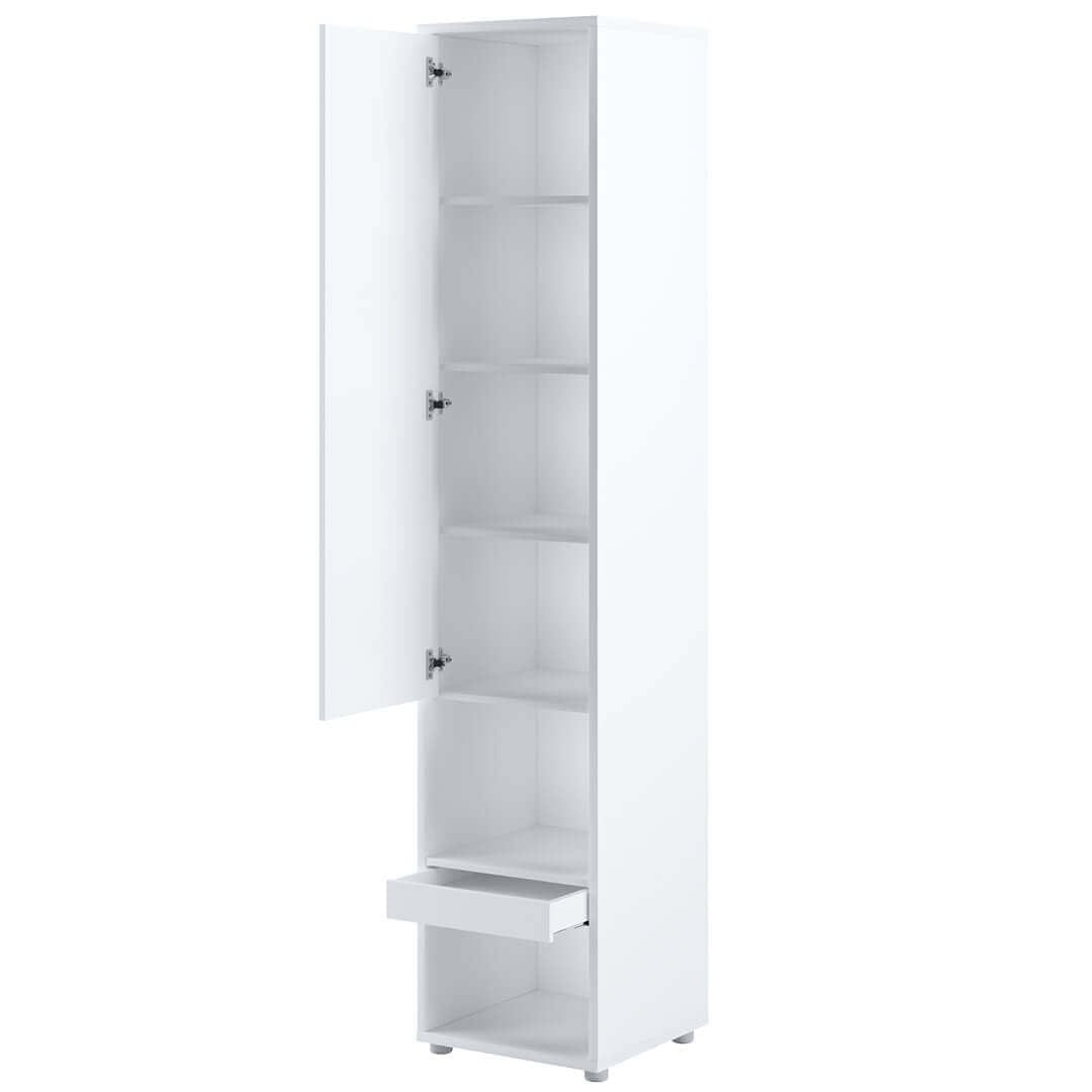 Lenart Dulap inalt cu 1 usa si 1 sertar, BC07 Alb Lucios, l45xA46xH217 cm
