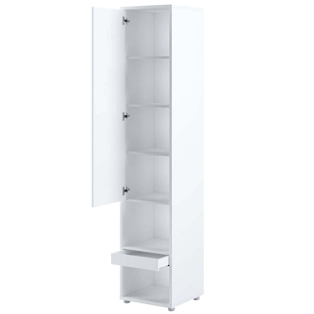 Lenart Dulap inalt cu 1 usa si 1 sertar, BC07 Alb Lucios, l45xA46xH217 cm