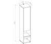 Lenart Dulap inalt cu 1 usa si 1 sertar, BC07 Alb Lucios, l45xA46xH217 cm