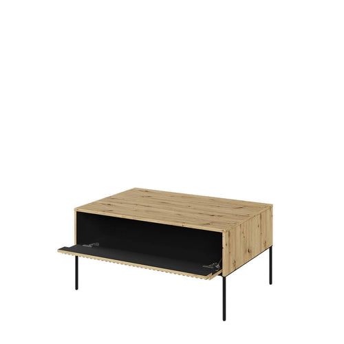 Lenart Masa de cafea din pal si metal, cu spatiu de depozitare, Trend TR-09 V2 Stejar Artisan / Negru, L100xl70xH50 cm