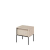 Lenart Noptiera din MDF, pal si metal, cu 1 sertar si LED inclus, Trend TR-10 Bej / Negru, l40xA46xH50 cm