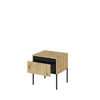 Lenart Noptiera din MDF, pal si metal, cu 1 sertar si LED inclus, Trend TR-10 Stejar Artisan / Negru, l40xA46xH50 cm