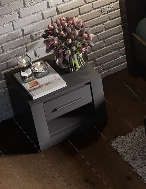 Lenart Noptiera din pal cu 1 sertar Idea 07 Negru Mat, l50xA42xH40 cm
