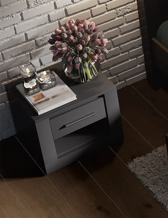 Lenart Noptiera din pal cu 1 sertar Idea 07 Negru Mat, l50xA42xH40 cm
