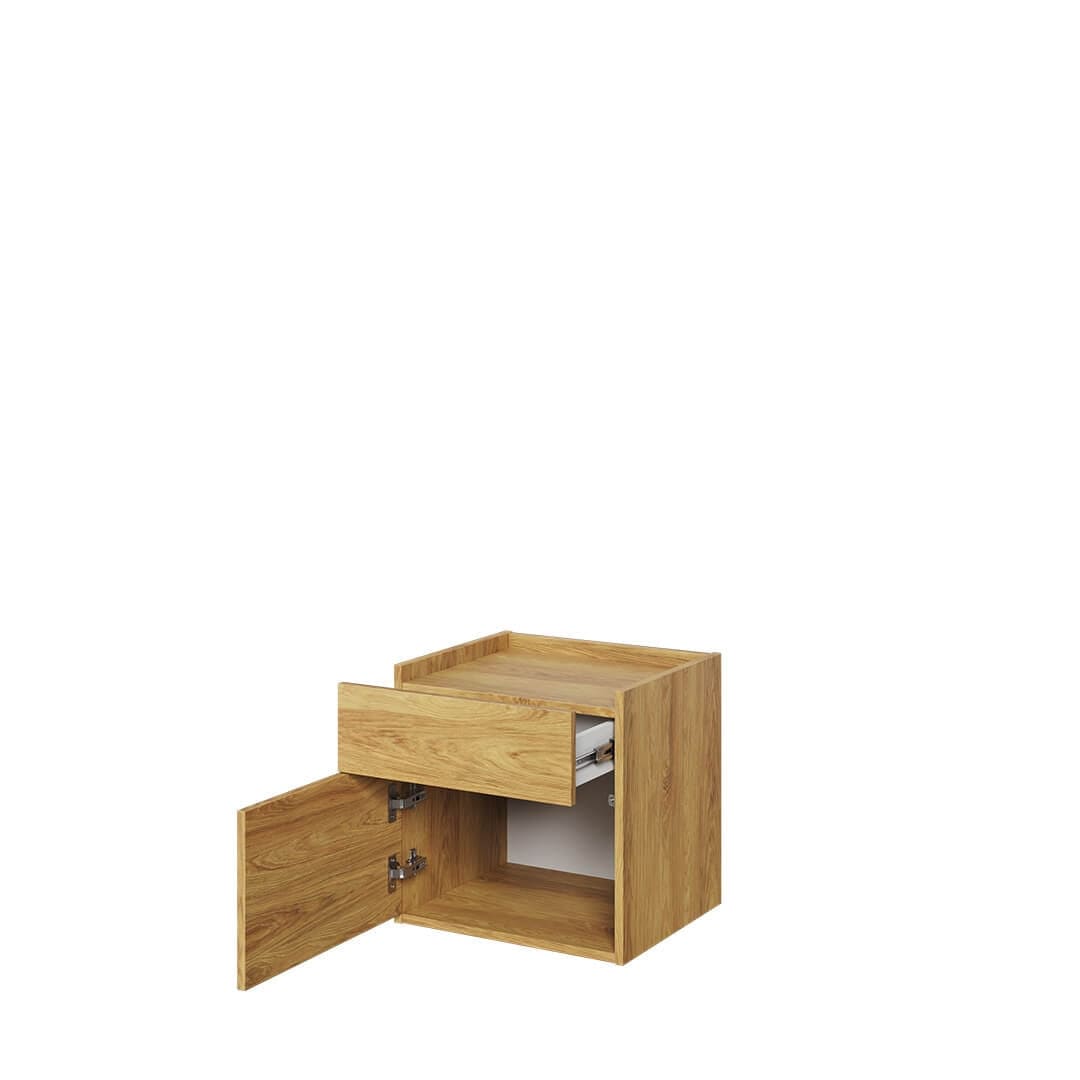 Lenart Noptiera din pal, cu 1 usa si 1 sertar, pentru copii si tineret, Teen Flex TF18 Natural, l45xA40xH45 cm