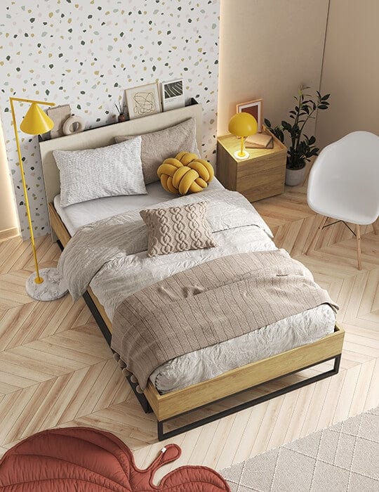 Noptiera din pal, cu 1 usa si 1 sertar, pentru copii si tineret, Teen Flex TF18 Natural, l45xA40xH45 cm (5)