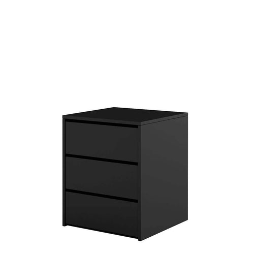 Lenart Noptiera din pal cu 3 sertare Idea 13 Negru Mat, l50xA47xH60 cm