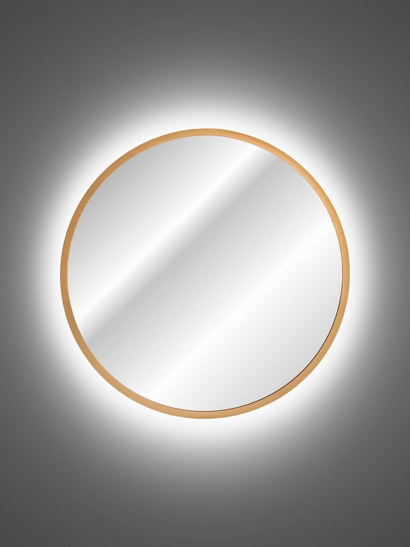Comad Oglinda Baie Hestia Auriu cu Iluminare Led, IP21, Rotunda Ø80 cm