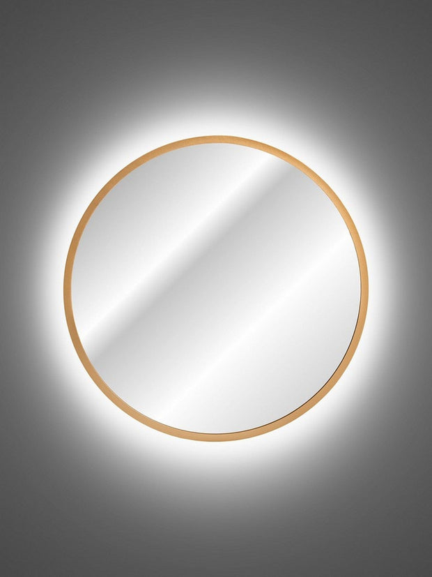 Comad Oglinda Baie Hestia Auriu cu Iluminare Led, IP21, Rotunda Ø80 cm