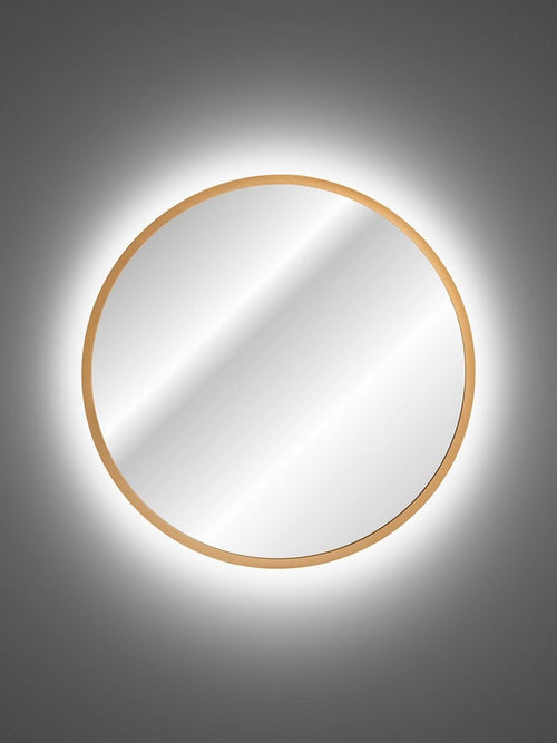 Oglinda Baie Hestia Small Auriu cu Iluminare Led, IP21, Rotunda Ø60 cm (1)