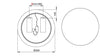 Comad Oglinda Baie Hestia Small Auriu cu Iluminare Led, IP21, Rotunda Ø60 cm