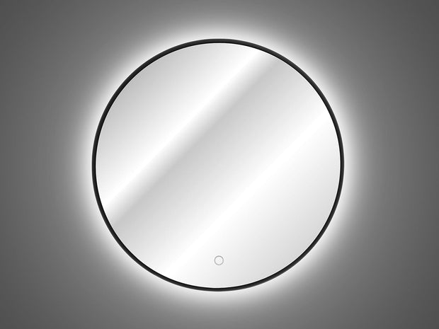Oglinda Baie Luna Negru cu Iluminare Led, IP21, Rotunda Ø80 cm (2)