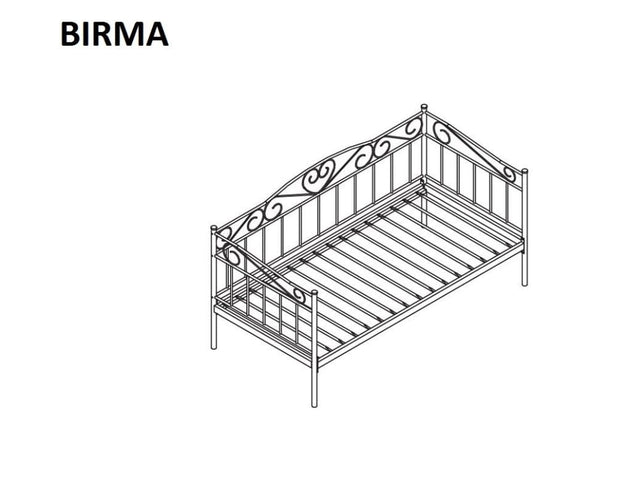 Pat / Divan din metal, Brinda Alb, 200 x 90 cm (1)