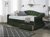 Pat / Divan tapitat cu stofa si 2 sertare Alohari Verde inchis, 200 x 90 cm (1)