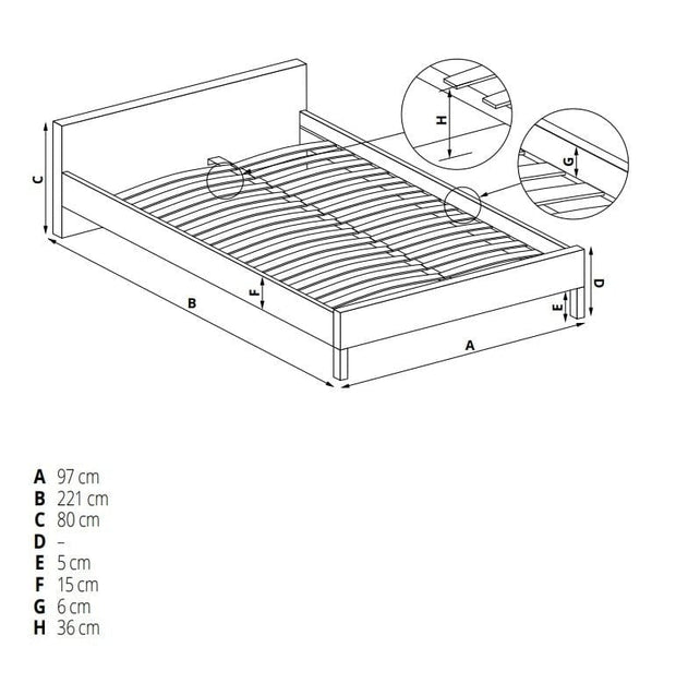 Pat / Divan tapitat cu stofa si sertar Sanny Gri, 200 x 90 cm (3)