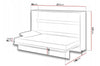 Lenart Pat rabatabil pe perete, cu mecanism pneumatic si somiera inclusa, Bed Concept Horizontal Alb Lucios, 200 x 120 cm