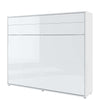 Lenart Pat rabatabil pe perete, cu mecanism pneumatic si somiera inclusa, Bed Concept Horizontal Alb Lucios, 200 x 160 cm