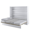 Lenart Pat rabatabil pe perete, cu mecanism pneumatic si somiera inclusa, Bed Concept Horizontal Alb Lucios, 200 x 160 cm