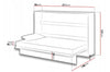 Lenart Pat rabatabil pe perete, cu mecanism pneumatic si somiera inclusa, Bed Concept Horizontal Alb Mat, 200 x 120 cm