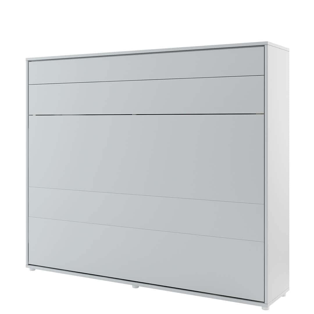 Lenart Pat rabatabil pe perete, cu mecanism pneumatic si somiera inclusa, Bed Concept Horizontal Gri Mat, 200 x 160 cm