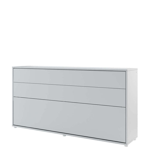 Pat rabatabil pe perete, cu mecanism pneumatic si somiera inclusa, Bed Concept Horizontal Gri Mat, 200 x 90 cm (1)
