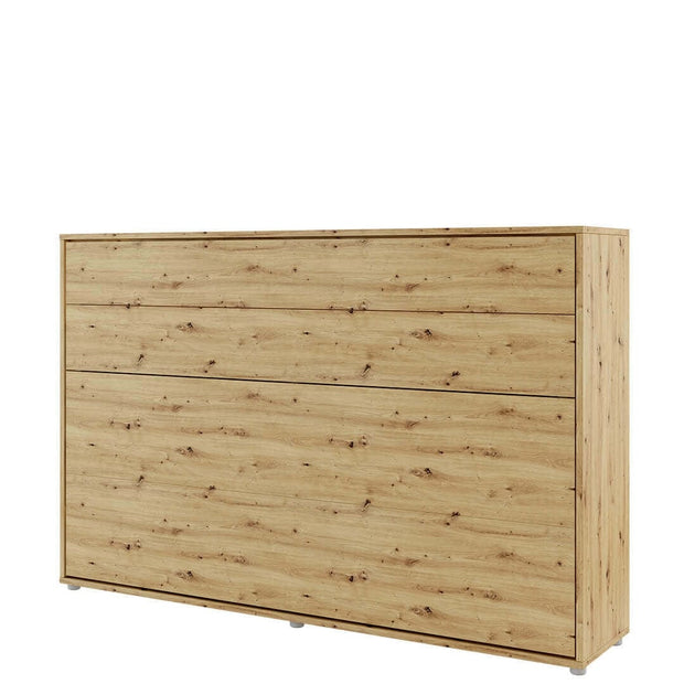 Lenart Pat rabatabil pe perete, cu mecanism pneumatic si somiera inclusa, Bed Concept Horizontal Stejar Artisan, 200 x 120 cm