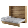 Lenart Pat rabatabil pe perete, cu mecanism pneumatic si somiera inclusa, Bed Concept Horizontal Stejar Artisan, 200 x 160 cm