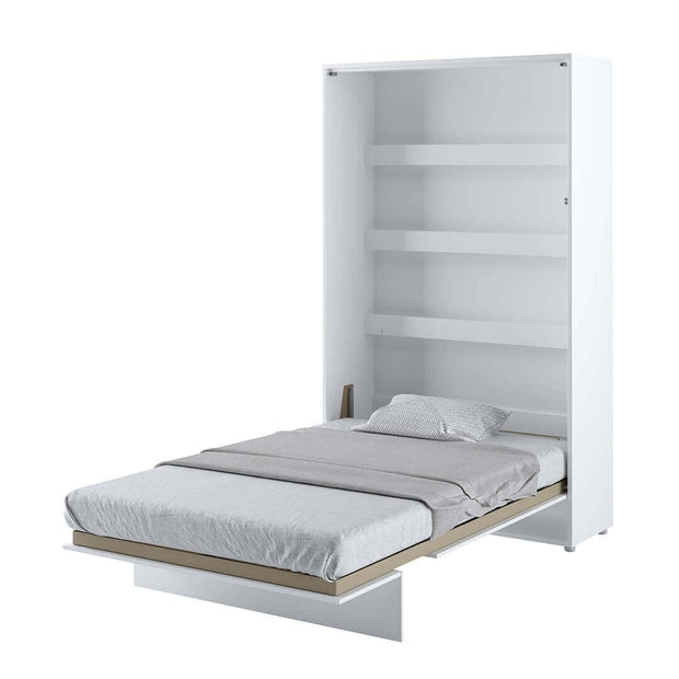 Pat rabatabil pe perete, cu mecanism pneumatic si somiera inclusa, Bed Concept Vertical Alb Lucios, 200 x 120 cm (1)