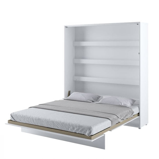 Pat rabatabil pe perete, cu mecanism pneumatic si somiera inclusa, Bed Concept Vertical Alb Mat, 200 x 180 cm (2)