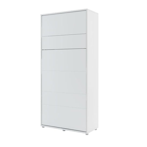 Pat rabatabil pe perete, cu mecanism pneumatic si somiera inclusa, Bed Concept Vertical Alb Mat, 200 x 90 cm