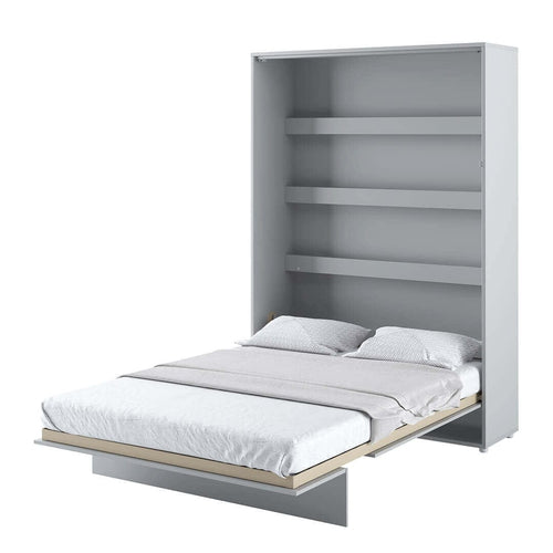 Lenart Pat rabatabil pe perete, cu mecanism pneumatic si somiera inclusa, Bed Concept Vertical Gri Mat, 200 x 140 cm