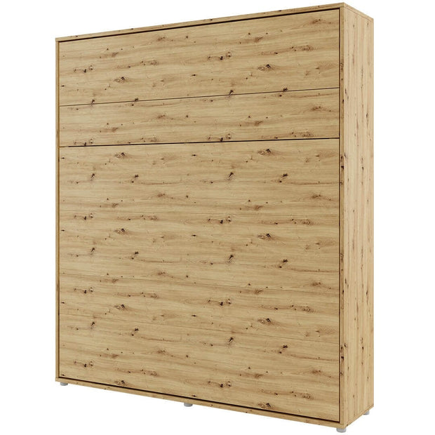 Lenart Pat rabatabil pe perete, cu mecanism pneumatic si somiera inclusa, Bed Concept Vertical Stejar Artisan, 200 x 180 cm