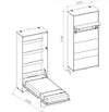 Lenart Pat rabatabil pe perete, cu mecanism pneumatic si somiera inclusa, Bed Concept Vertical Stejar Artisan, 200 x 90 cm